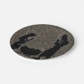 織られる黒および金ゴールドの出生 ペーパープレート (アングル)