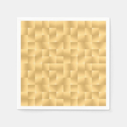 織りサテンリボン – シェード金ゴールド スタンダードカクテルナプキン (正面)