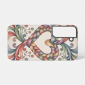 織りハート-フォークアートリボン SAMSUNG GALAXYケース (裏面横)