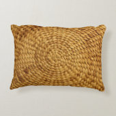 織りベース:テクスチャ付き茶色の真正性 アクセントクッション (裏面)