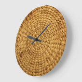 織りベース:テクスチャ付き茶色の真正性 ラージ壁時計 (傾斜)