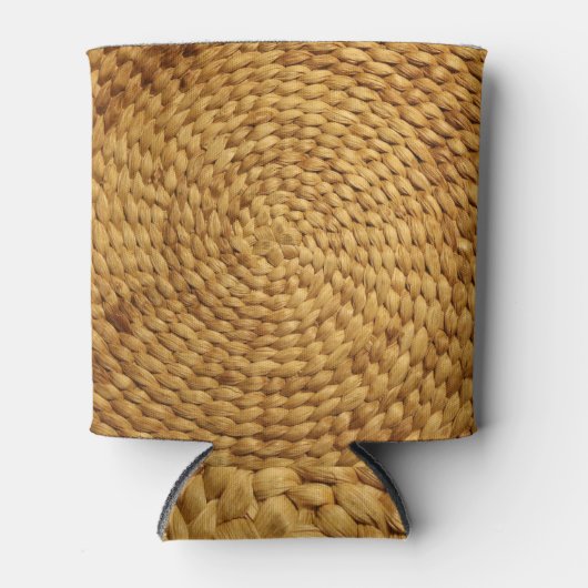 織りベース：テクスチャ付き茶色の真正性 缶クーラー (正面)