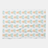 織りポットの青い花 キッチンタオル (横)