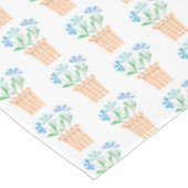 織りポットの青い花 テーブルクロス (アングル)