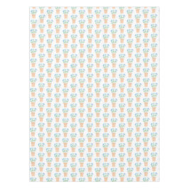 織りポットの青い花 テーブルクロス