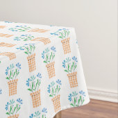 織りポットの青い花 テーブルクロス (インサイチュ)