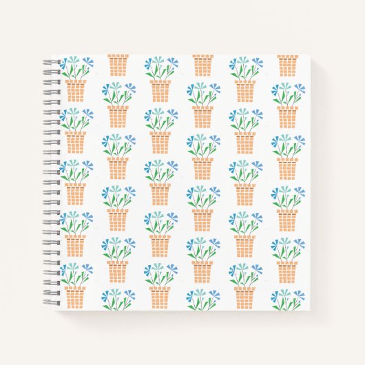 織りポットの青い花 ノートブック (正面)