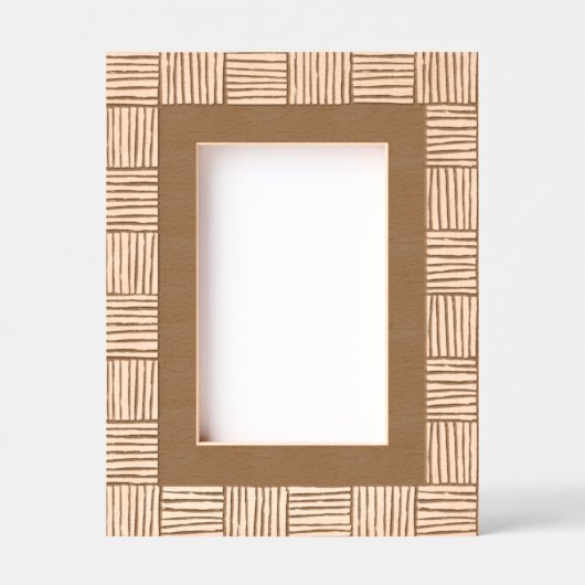 織りモダンパターンなし文字刻印フレーム レーザー彫刻フレーム (正面)