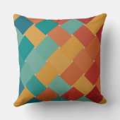 織りレトロ、ヴィンテージパターン クッション (裏面)