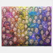 織り交ぜた感情 フリースブランケット (正面(横))