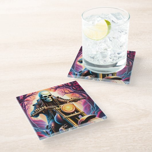 織り交ぜた枝を乗り越える ガラスコースター (アングル)