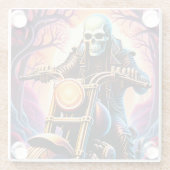 織り交ぜた枝を乗り越える ガラスコースター (裏面)