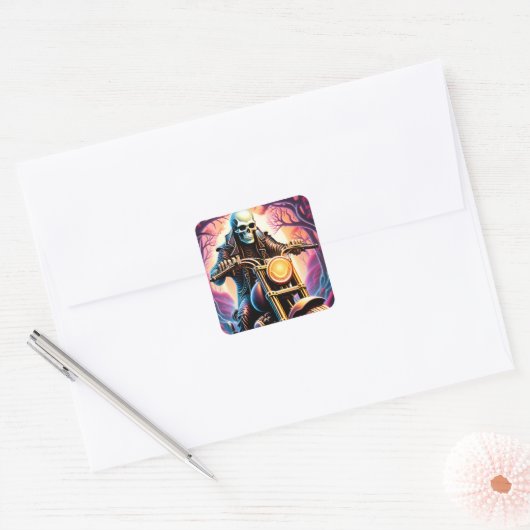 織り交ぜた枝を乗り越える スクエアシール (封筒)