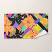  織り交ぜられた花柄  バスタオルセット (ハンドタオル)