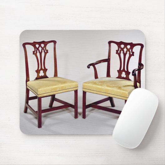 織り交ぜられたsplatの背部が付いている椅子を、食事します マウスパッド (マウス)