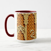 織り成されたイスラムのテクスチャ | シネマティックアーストーンマグ マグカップ (左)