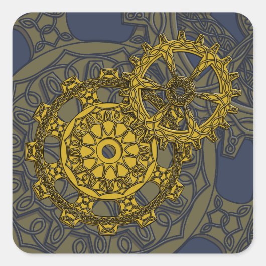 織り時計仕掛けシール スクエアシール (正面)