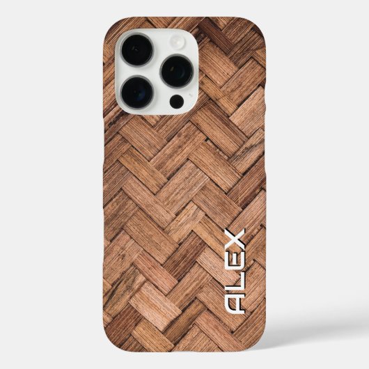 織り杖のパターン – 天然繊維テクスチャ Case-Mate iPhoneケース (裏面)