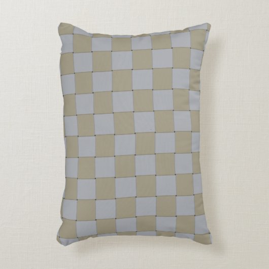 織り格子低鍵金ゴールド及び銀模様 アクセントクッション (正面(垂直))