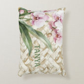 織り模様の蘭 アクセントクッション (正面(垂直))