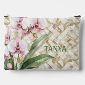 織り模様の蘭 | 化粧 アクセサリーポーチ (正面)