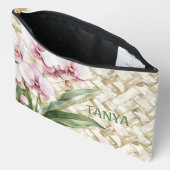 織り模様の蘭 | 化粧 アクセサリーポーチ (見開き)