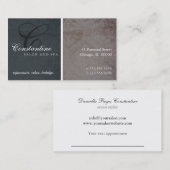 織り目加工のダマスク織のモノグラムのアポイントメントカード 予約カード (正面/裏面)