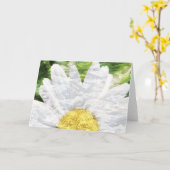 織り目加工のデイジーの挨拶状 カード (黄色い花)