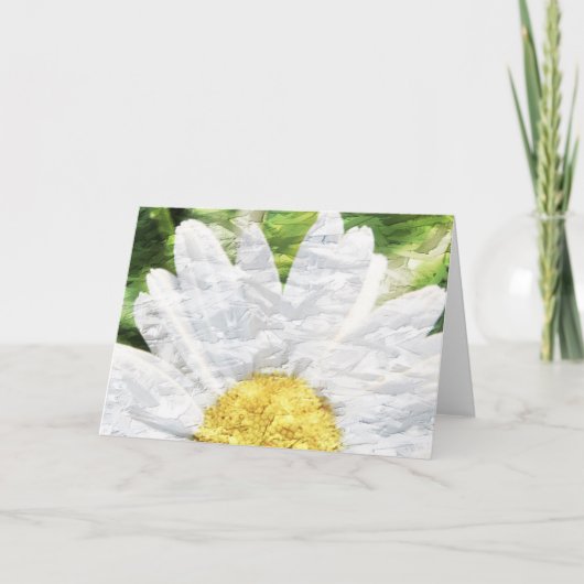 織り目加工のデイジーの挨拶状 カード (正面)