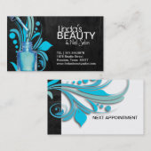 織り目加工のネイルサロンの名刺 予約カード (正面/裏面)