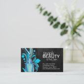 織り目加工のネイルサロンの名刺 予約カード (スタンド正面)