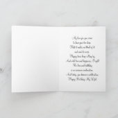 織り目加工のピンクのバラの誕生日の挨拶状 カード (内部)