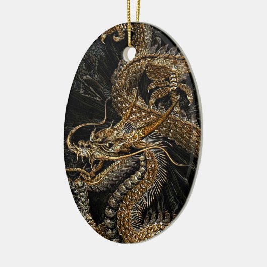 織り目加工のブラウンの中国のなドラゴン セラミックオーナメント (左)