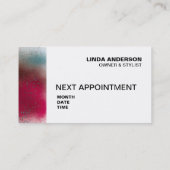 織り目加工のヘアーサロンおよびスパの名刺 予約カード (裏面)