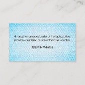 織り目加工の一見のコーヒー豆挽器/ロイヤリティの穿孔器 ロイヤリティカード (裏面)