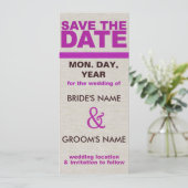 織り目加工の保存日付の招待状 セーブザデート (スタンド正面)