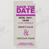 織り目加工の保存日付の招待状 セーブザデート (正面/裏面)