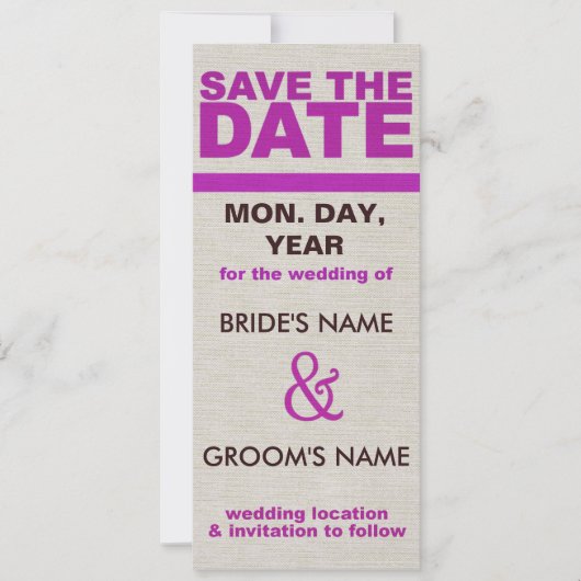 織り目加工の保存日付の招待状 セーブザデート (正面)