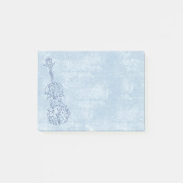 織り目加工の効果の青いバイオリンラインスケッチ ポストイット