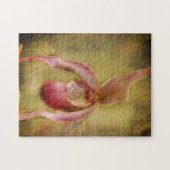 織り目加工の女性スリッパ蘭 ジグソーパズル (横)