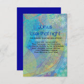 織り目加工の星のバーのバルミツワーの披露宴カード エンクロージャーカード (正面/裏面)