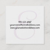 織り目加工の曼荼羅及びピンクの水彩画が付いているモノグラム スクエア名刺 (裏面)