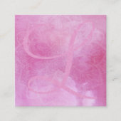 織り目加工の曼荼羅及びピンクの水彩画、2が付いているモノグラム スクエア名刺 (正面)