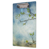 織り目加工の空上のツリーブランチ クリップボード (左)