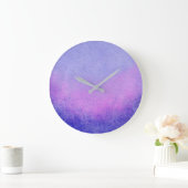 織り目加工の紫色のグラデーション ラージ壁時計 (ホーム)