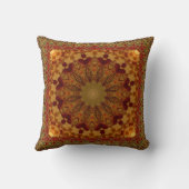 織り目加工の組み立てられた錆および金ゴールドの曼荼羅 クッション (裏面)