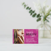 織り目加工の美容院の名刺 予約カード (スタンド正面)