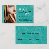 織り目加工の美容院の名刺 予約カード (正面/裏面)