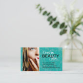 織り目加工の美容院の名刺 予約カード (スタンド正面)