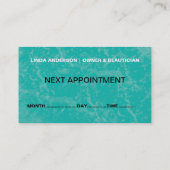 織り目加工の美容院の名刺 予約カード (裏面)